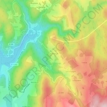 Le Madegal topographic map, elevation, terrain