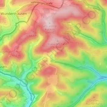 Dachsloch topographic map, elevation, terrain