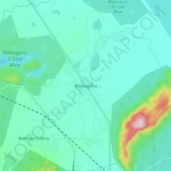 Manuguru topographic map, elevation, terrain