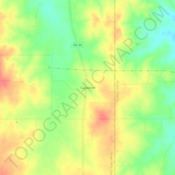 Carpenter topographic map, elevation, terrain