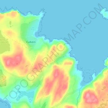 Achnacarnin topographic map, elevation, terrain