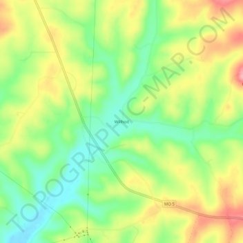 Willhoit topographic map, elevation, terrain