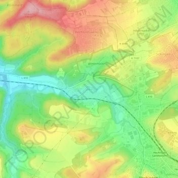 Stein topographic map, elevation, terrain