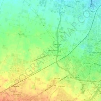 Case Rosse topographic map, elevation, terrain