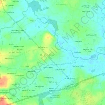 La Champagne topographic map, elevation, terrain
