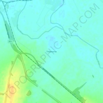 Tibbereena topographic map, elevation, terrain