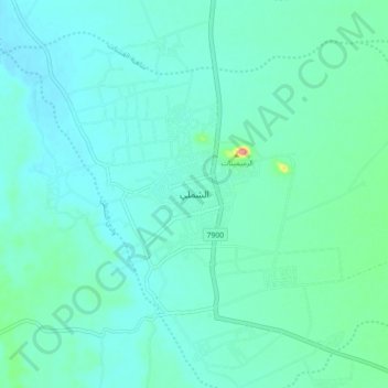 الشملي topographic map, elevation, terrain