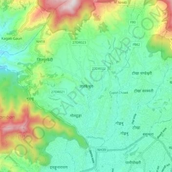 Tarakeshwar topographic map, elevation, terrain