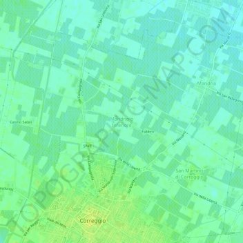Mandriolo Inferiore topographic map, elevation, terrain