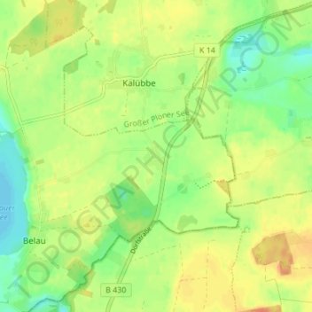 Vierhusen topographic map, elevation, terrain
