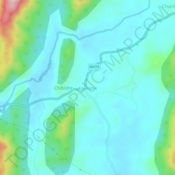 Kakkinje topographic map, elevation, terrain