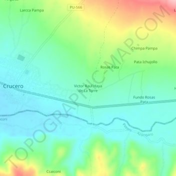 Victor Raul Haya de La Torre topographic map, elevation, terrain