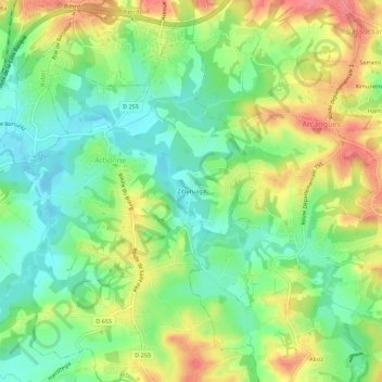 Ziburuaga topographic map, elevation, terrain
