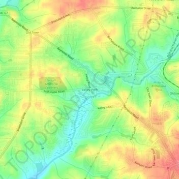 Valley View topographic map, elevation, terrain