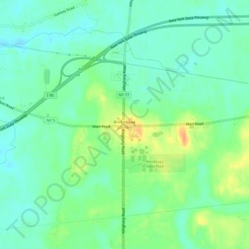 Brick House Corners topographic map, elevation, terrain