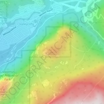 Slhanay topographic map, elevation, terrain