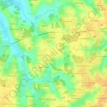 Viare Chossat topographic map, elevation, terrain