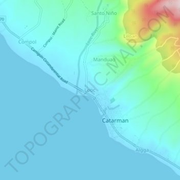 Looc topographic map, elevation, terrain
