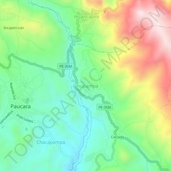 Ichupampa topographic map, elevation, terrain