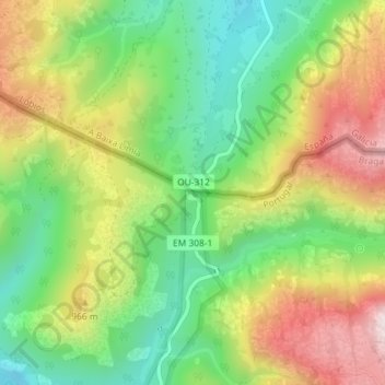 Portela do Homem topographic map, elevation, terrain