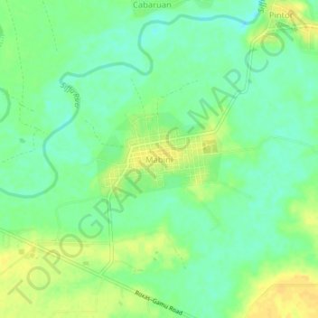 Mabini topographic map, elevation, terrain