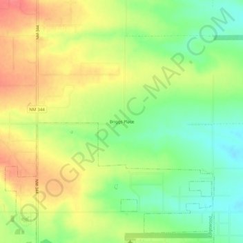 Briggs Place topographic map, elevation, terrain