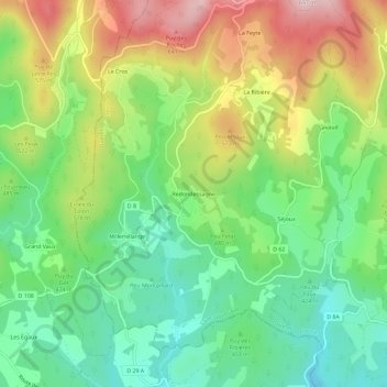 Redondessagne topographic map, elevation, terrain