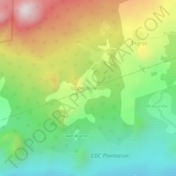 Boando topographic map, elevation, terrain