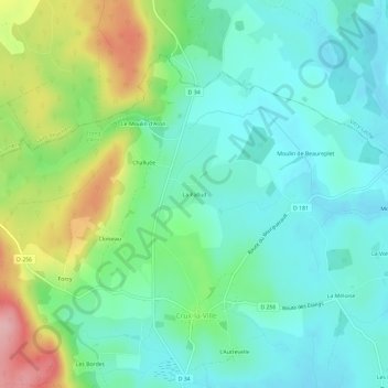 La Pallud topographic map, elevation, terrain