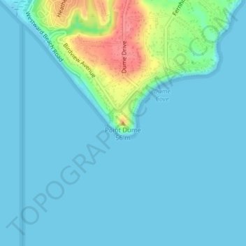 Point Dume topographic map, elevation, terrain