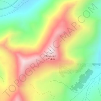 French Mountain topographic map, elevation, terrain