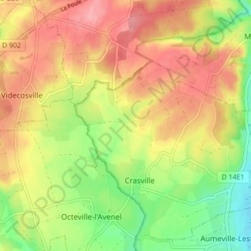 Le Perron topographic map, elevation, terrain