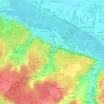 Le Bourg topographic map, elevation, terrain
