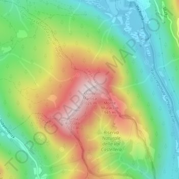 Monte Martica topographic map, elevation, terrain
