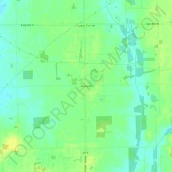 Maxwell topographic map, elevation, terrain