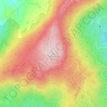 Gardunha topographic map, elevation, terrain