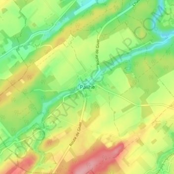 Pailhe topographic map, elevation, terrain