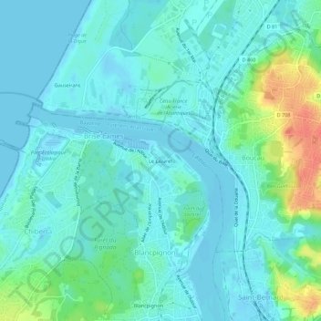 Le Lazaret topographic map, elevation, terrain
