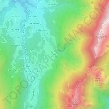 Les Combes topographic map, elevation, terrain
