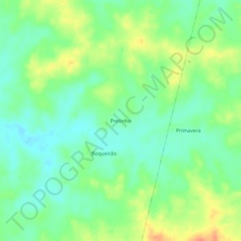 Pretinho topographic map, elevation, terrain