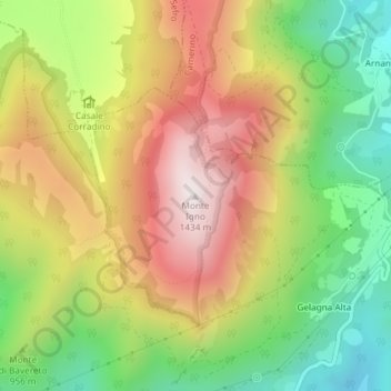 Monte Igno topographic map, elevation, terrain