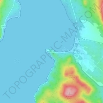 Porto Conte topographic map, elevation, terrain