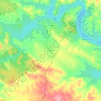 Amieira topographic map, elevation, terrain