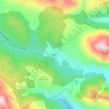 Isoba topographic map, elevation, terrain