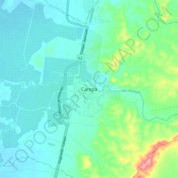 Carepa topographic map, elevation, terrain