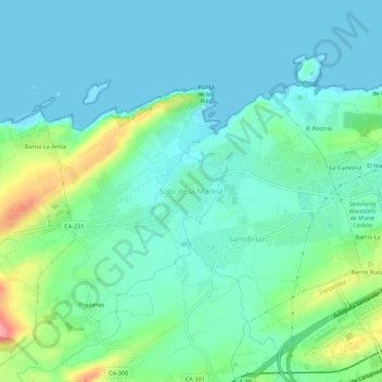 Soto de la Marina topographic map, elevation, terrain