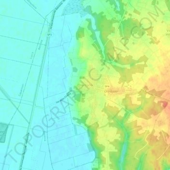 Orentano topographic map, elevation, terrain