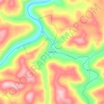 Moatsville topographic map, elevation, terrain