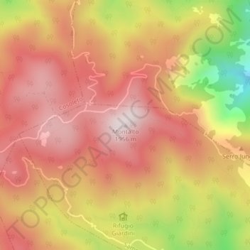 Montalto topographic map, elevation, terrain