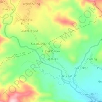 Lubuk Dalam topographic map, elevation, terrain